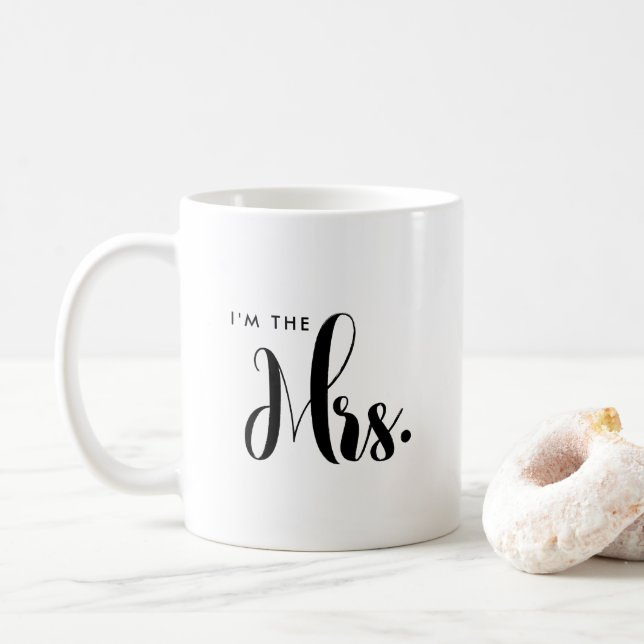 Script personnalisé M. et Mme Bride Mariage Mug (Avec donut)