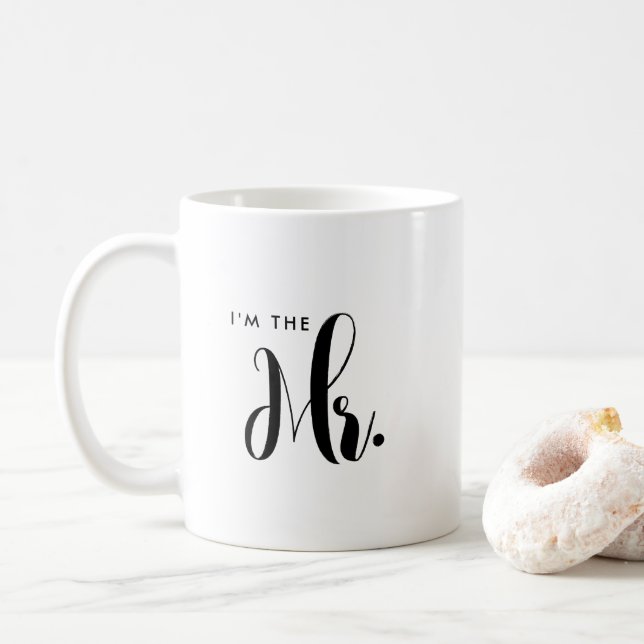 Script personnalisé M. et Mme Groom Mariage Mug (Avec donut)