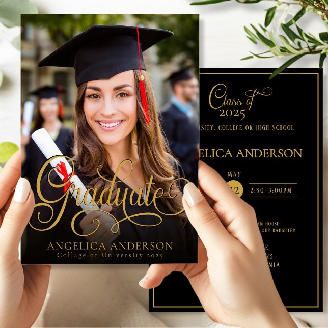 Script photo de grade Gold Black Invitation (Créateur téléchargé)