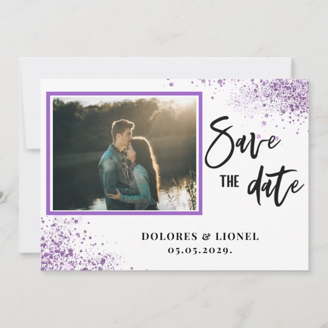 Script Photo Minimalist Save the date Invitation (Devant)
