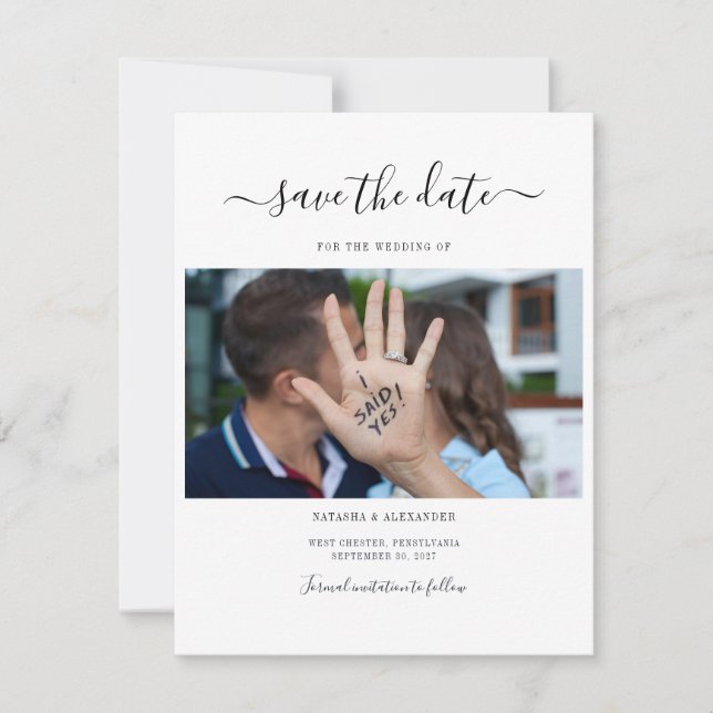 Script photo moderne simple Enregistrer la date (Devant)