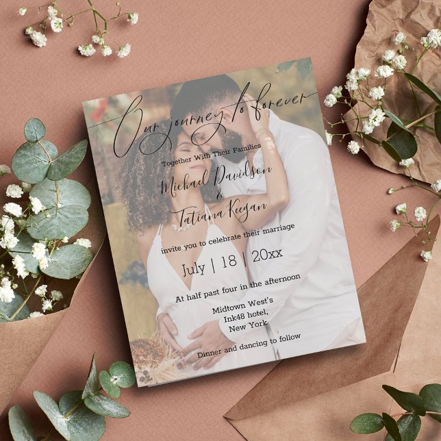 script romantique design mariage photo Invitation (Créateur téléchargé)