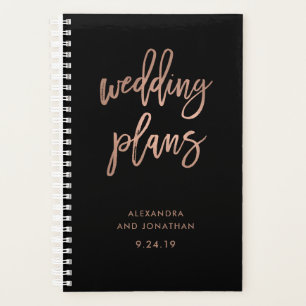 Script Rose en or Faux en noir   Wedding planner