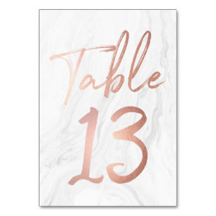 Script Rose et marbre Carte numéro de tableau 13