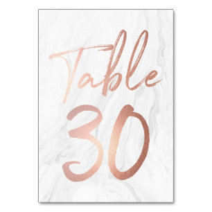 Script Rose et marbre Carte Numéro de tableau 30