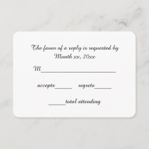Script RSVP pour cartes de réponse pour Mariages