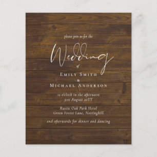 Script rustique Country Grange Woodland Mariage Bu