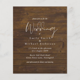 Script rustique Country Grange Woodland Mariage Bu