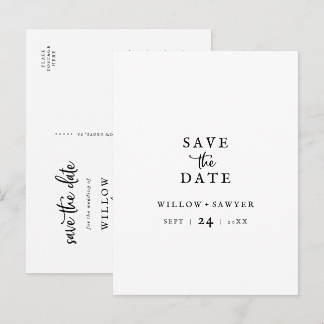 Script rustique Enregistrer la carte postale de l' (Devant / Derrière)