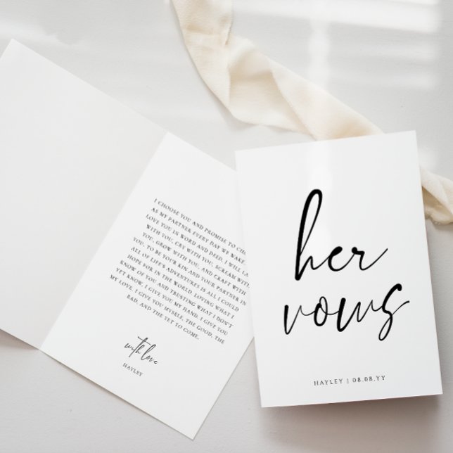 Script Sa Vows Carte Mariage (Modern Script Her Vows Book )