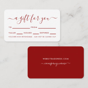 Script simple - Cartes de Certificat Cadeau Rouge