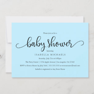 Script simple Invitation Baby shower