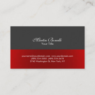 Script Simple Red Grey Consultant Carte de visite
