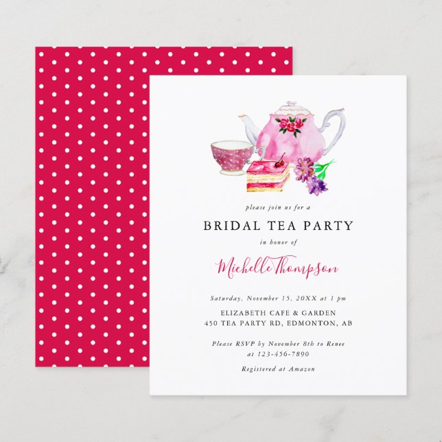 Script Tea Party Fête des mariées Budget Pink Teap (Devant / Derrière)
