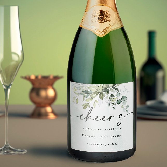 Script verdoyant REESE Sparkling Vin Étiquette (Créateur téléchargé)