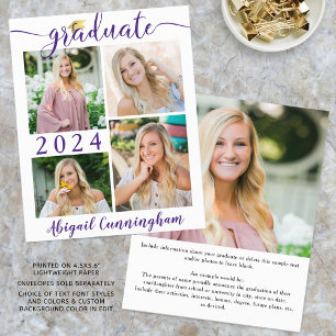 Script violet de Faire-part de fin d'études budgét