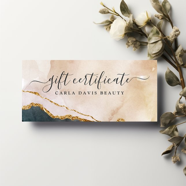 Script Watercolor Pink Black Certificat cadeau (Créateur téléchargé)