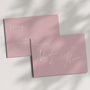 Script Whimsical Carte d'honneur Dusty Rose Matr