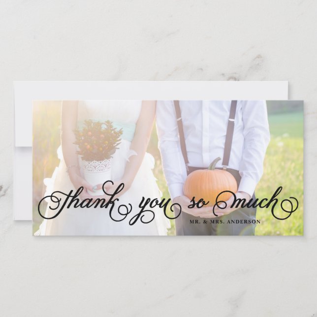 Script Whimsical | CARTE PHOTO MERCI MARIAGE (Devant)
