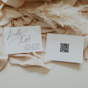 Script Whimsical Carte RSVP de code QR horizonta