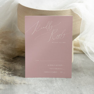 Script Whimsical Carte RSVP Rose Dusty