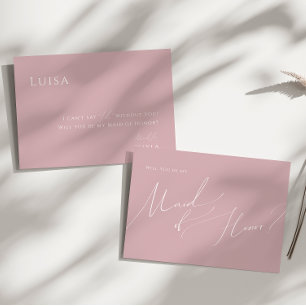 Script Whimsical Dusty Rose carte d'honneur