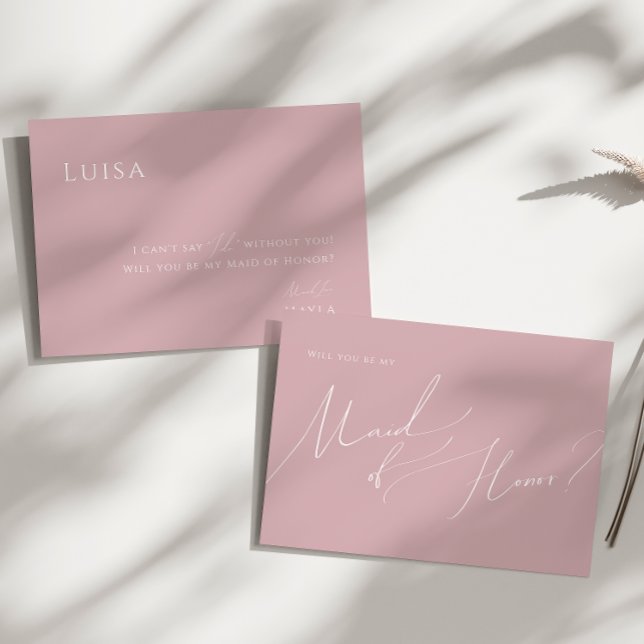 Script Whimsical | Dusty Rose carte d'honneur (Créateur téléchargé)