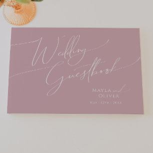 Script Whimsical Dusty Rose Mariage livre d'or