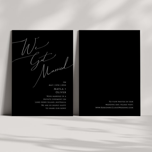 Script Whimsical | Faire-part Black Elopement (Créateur téléchargé)