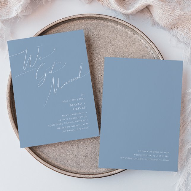 Script Whimsical | Faire-part Blue Elopement (Créateur téléchargé)