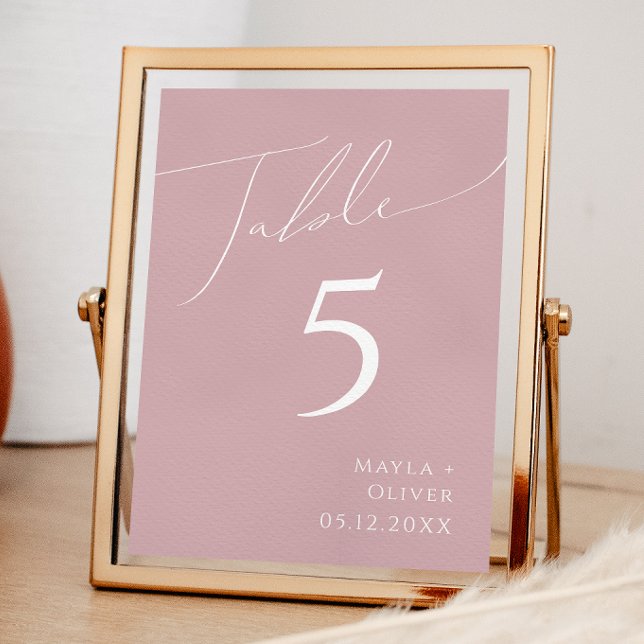 Script Whimsical | Numéro de table Dusty Rose (Créateur téléchargé)