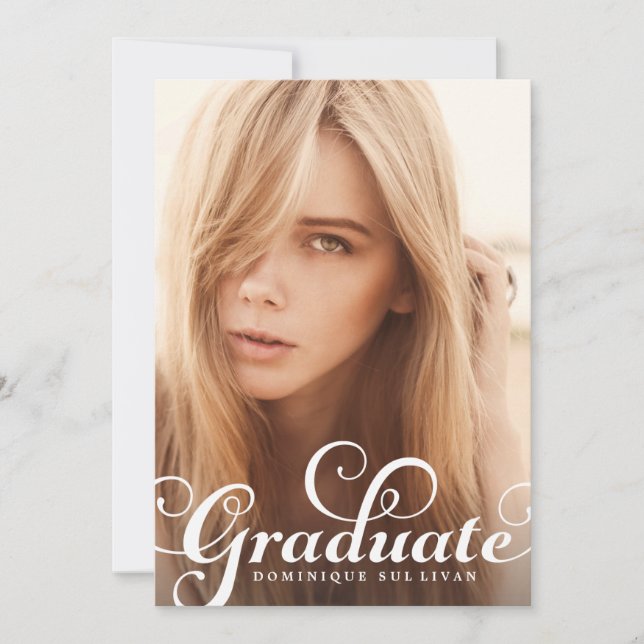 Script Whimsical Photo Graduation Invitation (Devant)