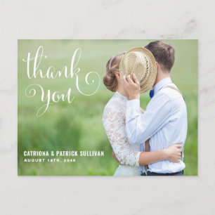 SCRIPT WHIMSIQUE   CARTE POSTCARD MERCI MARIAGE