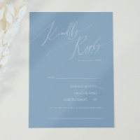 Script Whimsy Dusty Blue Song Demande Carte RSVP