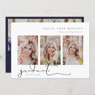Scripted Snapshot Graduation Photo Invitation