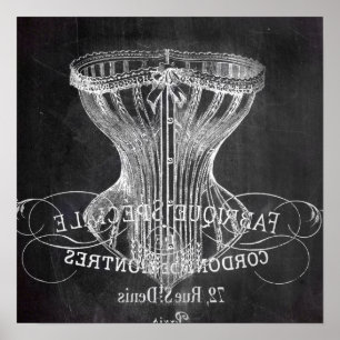 Scripts de tableau noir rétro corset de lingerie v