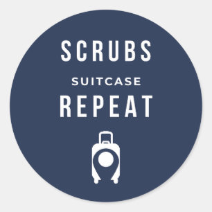 Scrubs Suitcase Repeat - Autocollant drôle pour in
