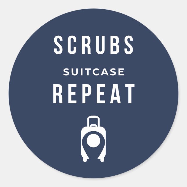 Scrubs Suitcase Repeat - Autocollant drôle pour in (Devant)