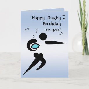 Scrum Ball Rugby Lecteur Bleu Carte Anniversaire