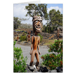Sculpture de Ki'i hawaïen riant