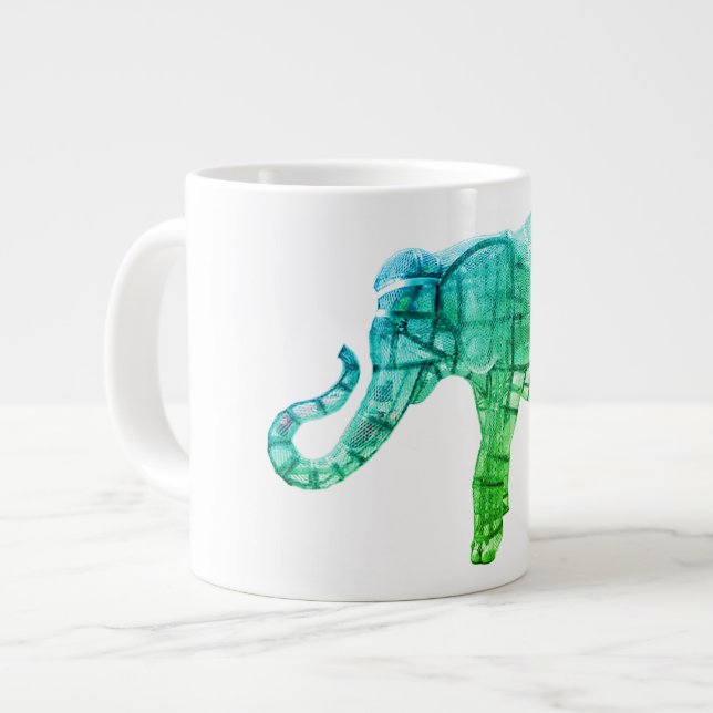  Sculpture d'éléphant 20oz Mug de café géant (Devant gauche)