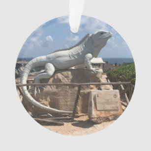 Sculpture d'Iguana Isla Mujeres, ornement du Mexiq