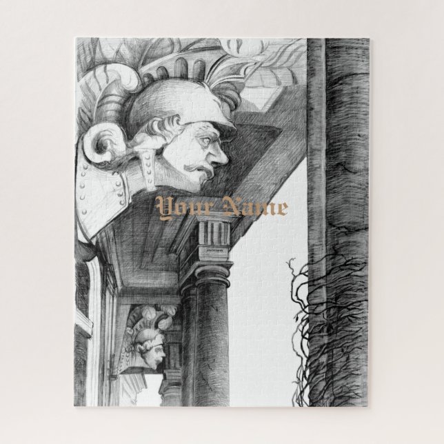 Sculpture du château Pencil Art Puzzle (Vertical)