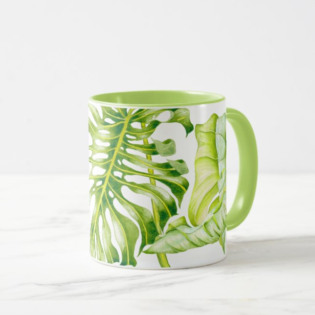Sculptures feuillues sur un Combo Mug (Devant droit)