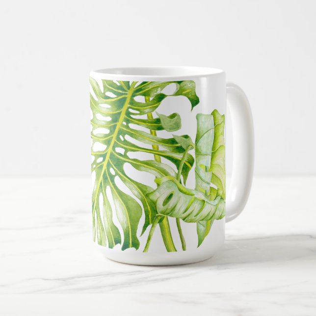 Sculptures feuillues sur une Mug classique (A) (Devant droit)