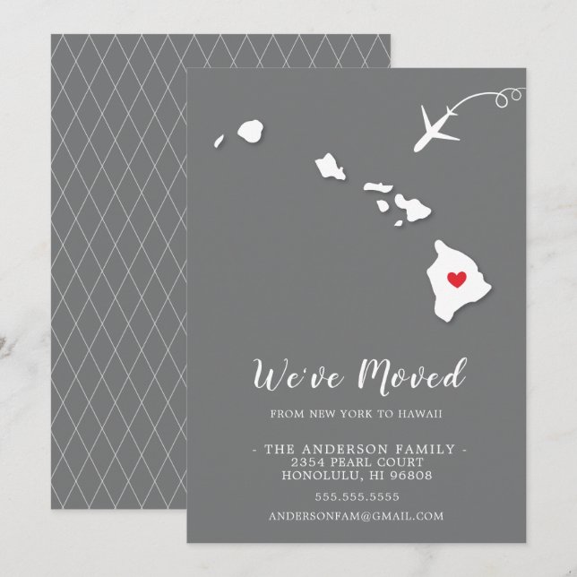 Se déplacer vers HAWAII Faire-part mobile (Devant / Derrière)