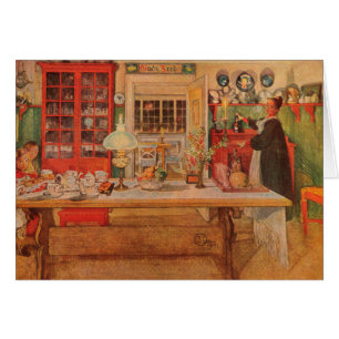 Se préparer pour un jeu de cartes par Carl Larsson