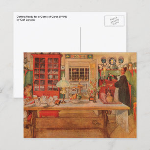 Se préparer pour un jeu de cartes par Carl Larsson