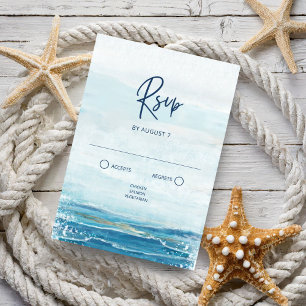 Sea Blue Beach Waves Mariage côtier RSVP