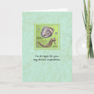 Sea Creats Papillon Fish & Seahorse Greeting
